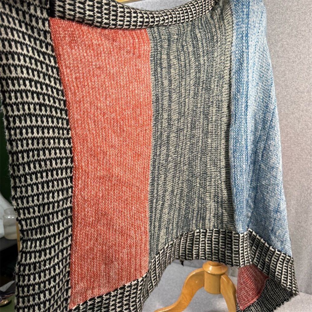 Zara Women's Multicolor Oversized Patchwork Poncho Size M Fall - Picture 3 of 12